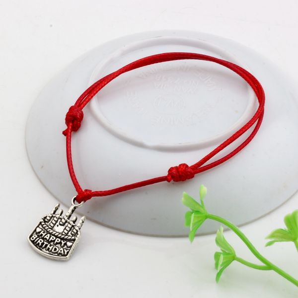 mic 50pcs red waxes rope antique silver happy birthday charm adjustable bracelet b-51, Golden;silver
mic 50pcs red waxes rope antique silver happy birthday charm adjustable bracelet b-51, Golden;silver