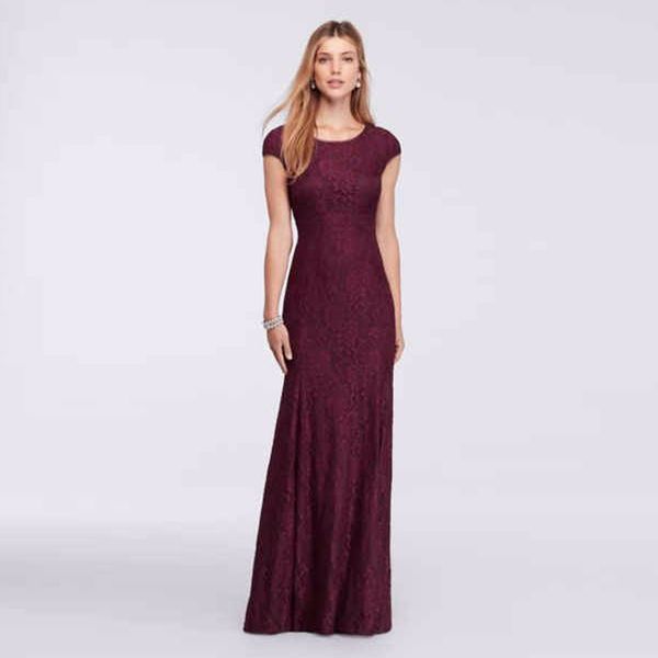long cap-sleeve lace dress with low back xs8875 sheath burgunday mother of the bridal dres wedding party dress formal dresses, Black;red
long cap-sleeve lace dress with low back xs8875 sheath burgunday mother of the bridal dres wedding party dress formal dresses, Black;red