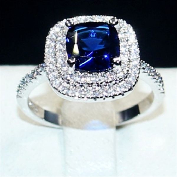 lady's blue gemstone rings jewelry 925 sterling silver princess-cut 4ct crystal diamond wedding ring for valentine's day gift size, Slivery;golden
lady's blue gemstone rings jewelry 925 sterling silver princess-cut 4ct crystal diamond wedding ring for valentine's day gift size, Slivery;golden
