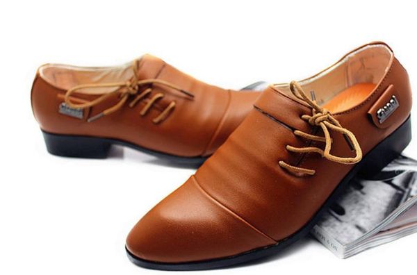men's 2017 fashion dress shoes men party wedding business pu leather flats side lace-up casual pointed shoes, Black
men's 2017 fashion dress shoes men party wedding business pu leather flats side lace-up casual pointed shoes, Black