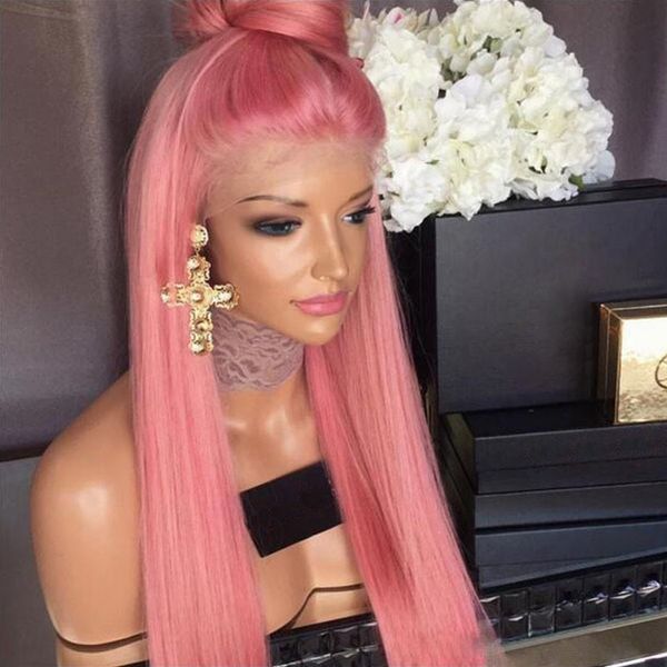 Pure pink full lace human hair wig ilky traight brazilian virgin human hair 150 den ity lace front wig with baby hair gluele
Pure pink full lace human hair wig ilky traight brazilian virgin human hair 150 den ity lace front wig with baby hair gluele
