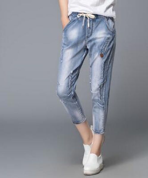 wholesale- harem pants for woman plus size denim jeans hole elastic waist summer autumn spring high waist cotton blend casual dyf0601, Blue
wholesale- harem pants for woman plus size denim jeans hole elastic waist summer autumn spring high waist cotton blend casual dyf0601, Blue