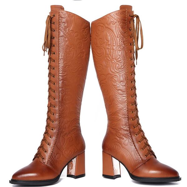 2017 women boots high heels pu+ genuine leather motorcycle boots women lace up knee high boots winter shoes, Black
2017 women boots high heels pu+ genuine leather motorcycle boots women lace up knee high boots winter shoes, Black