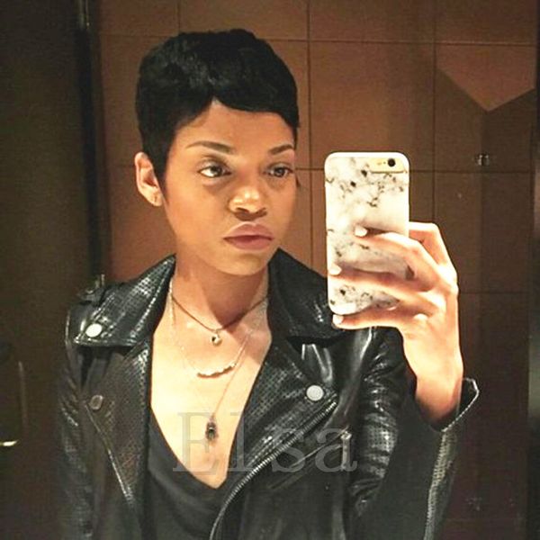 human hair short straight wigs for black women peruvian pixie cut malaysian full machine made lace wig, Black;brown
human hair short straight wigs for black women peruvian pixie cut malaysian full machine made lace wig, Black;brown