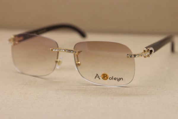 2020 new rimless t8100624 big diamond glasses black buffalo horn sunglasses women men driving glasses c decoration frame size:56-18-140mm, White;black
2020 new rimless t8100624 big diamond glasses black buffalo horn sunglasses women men driving glasses c decoration frame size:56-18-140mm, White;black