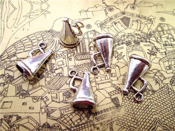 75pcs--cheerleader megaphone charms, antique tibetan silver 3d megaphone charm pendants 16x9mm, Bronze;silver
75pcs--cheerleader megaphone charms, antique tibetan silver 3d megaphone charm pendants 16x9mm, Bronze;silver