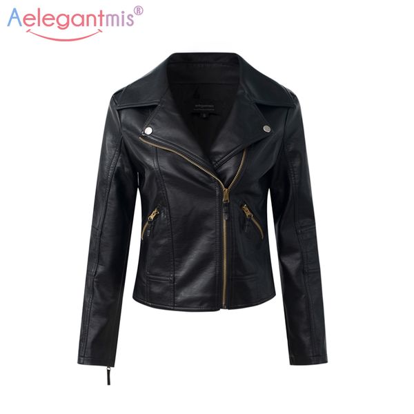 wholesale- aelegantmis classic black pu leather jacket women cool slim short motorcycle jackets ladies autumn coat basic street outerwear, Black;brown
wholesale- aelegantmis classic black pu leather jacket women cool slim short motorcycle jackets ladies autumn coat basic street outerwear, Black;brown