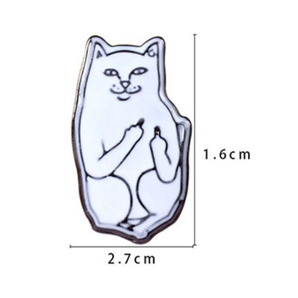 wholesale- 6pcs/lot fashion costume accessories enamel metal middle finger cat badge brooch label pin, Gray
wholesale- 6pcs/lot fashion costume accessories enamel metal middle finger cat badge brooch label pin, Gray