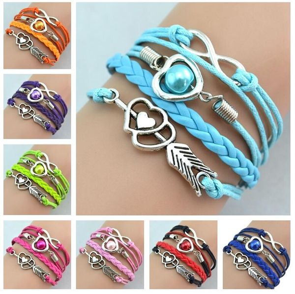 brand new diy retro jewelry multi-layer braided bracelet heart with number 8 shape fb136 mix order 20 pieces a lot charm bracelets, Golden;silver
brand new diy retro jewelry multi-layer braided bracelet heart with number 8 shape fb136 mix order 20 pieces a lot charm bracelets, Golden;silver