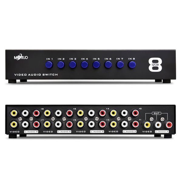 

8 портов композитный 3 RCA AV переключатель видео аудио AV переключатель селектор 8 в 1