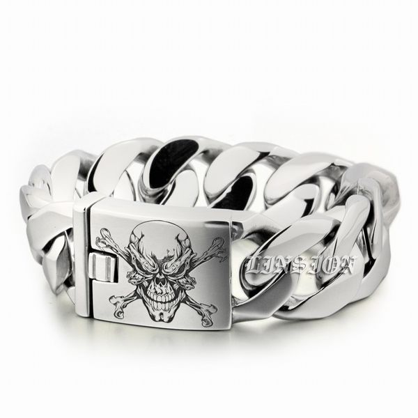 linsion huge heavy 316l stainless steel deep engraved pirate skull mens biker rock punk curb link bracelet 5c105, Black
linsion huge heavy 316l stainless steel deep engraved pirate skull mens biker rock punk curb link bracelet 5c105, Black