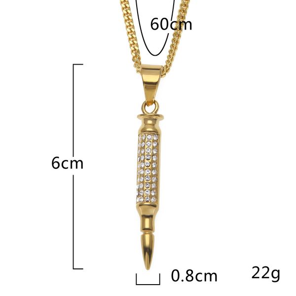 men hip-hop bullets stainless high necklace pendant quality hiphop cuban link rhinestone pendants steel fashion chain modeling punk jew ppsv
men hip-hop bullets stainless high necklace pendant quality hiphop cuban link rhinestone pendants steel fashion chain modeling punk jew ppsv