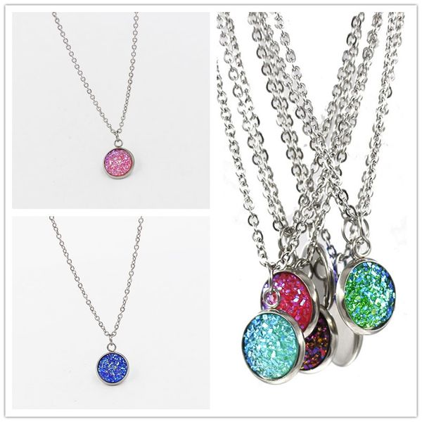 fashion drusy druzy necklace 12mm stainless steel imitate natural stone resin stone pendant necklace for women lady jewelry, Silver
fashion drusy druzy necklace 12mm stainless steel imitate natural stone resin stone pendant necklace for women lady jewelry, Silver