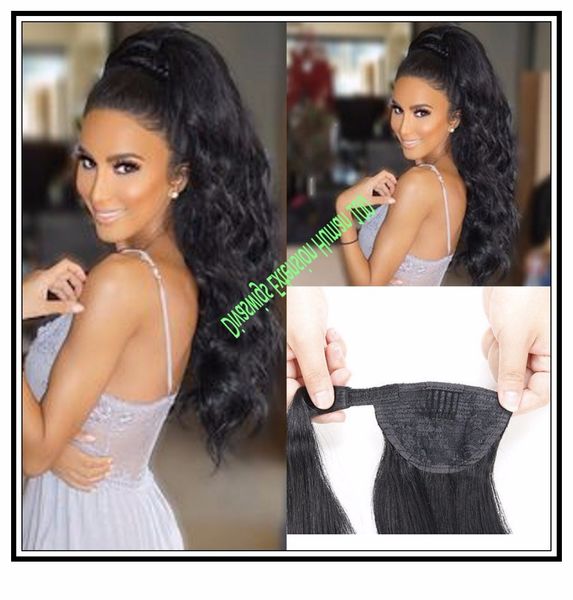 24 inch long high wavy curly ponytail extension clip in wrap around human high pony hairpieces for women, Black
24 inch long high wavy curly ponytail extension clip in wrap around human high pony hairpieces for women, Black