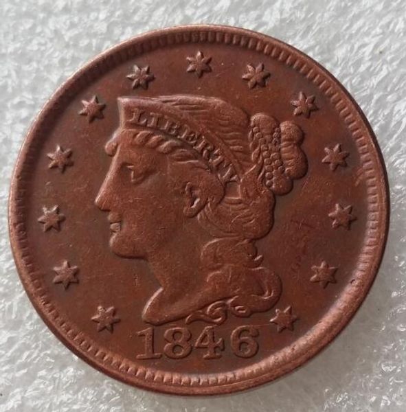 US Coins 1846 Braided Hair Large Cents 100% Copper Coins Promotion Cheap Factory Price nice home Accessories Coins
US Coins 1846 Braided Hair Large Cents 100% Copper Coins Promotion Cheap Factory Price nice home Accessories Coins