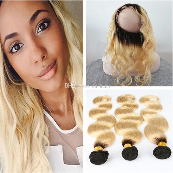 ombre 360 full lace band frontal with bundles 1b/613 platinum blonde body wave brazilian hair weaves with 360 lace frontal closure, Black;brown
ombre 360 full lace band frontal with bundles 1b/613 platinum blonde body wave brazilian hair weaves with 360 lace frontal closure, Black;brown