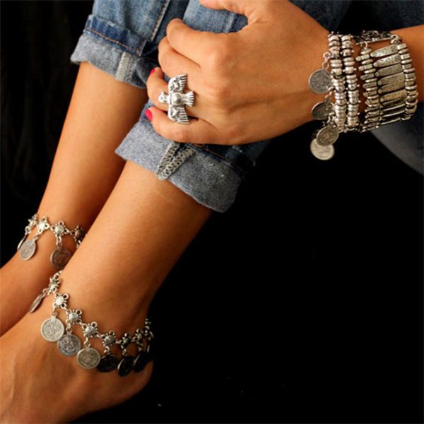 silver color bohemian women bracelet metal beach tassel anklet luxury charm coin ankle bracelets femme summer style jewelry 2017, Red;blue
silver color bohemian women bracelet metal beach tassel anklet luxury charm coin ankle bracelets femme summer style jewelry 2017, Red;blue