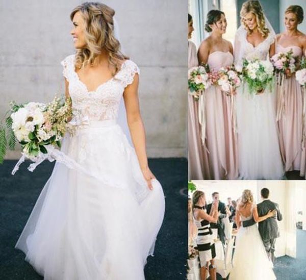 2017 New Fashion Cheap V Neck A Line Lace Applique Wedding Dresses Sweep Train Backless Sash Short Sleeves Tulle Natural Weeding Dress, White
2017 New Fashion Cheap V Neck A Line Lace Applique Wedding Dresses Sweep Train Backless Sash Short Sleeves Tulle Natural Weeding Dress, White