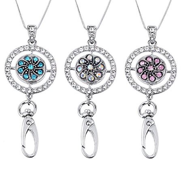 womens office lanyard id badges holder with 3pcs 5.5mm size flower snap charms jewelry pendant clip accessory n167s, Silver
womens office lanyard id badges holder with 3pcs 5.5mm size flower snap charms jewelry pendant clip accessory n167s, Silver