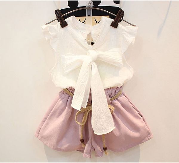 summer new fashion girls clothing sets kids ladies bow lace sleeveless shirt + shorts suit clothes, White
summer new fashion girls clothing sets kids ladies bow lace sleeveless shirt + shorts suit clothes, White