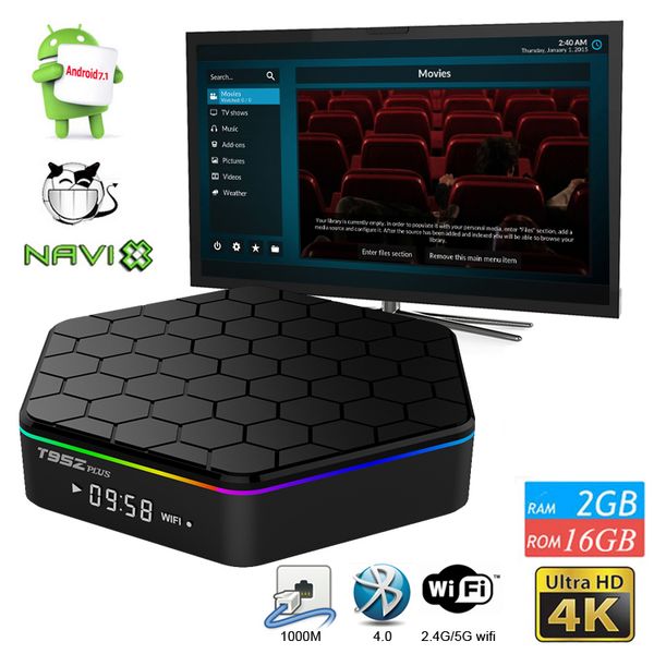 Android TV Box T95Z плюс Octa Core 2 ГБ 16 ГБ Smart TV Box S912 Двухдиапазонный WiFi BT4.0 Android7.1 Потоковое ТВ-бокс
Android TV Box T95Z плюс Octa Core 2 ГБ 16 ГБ Smart TV Box S912 Двухдиапазонный WiFi BT4.0 Android7.1 Потоковое ТВ-бокс