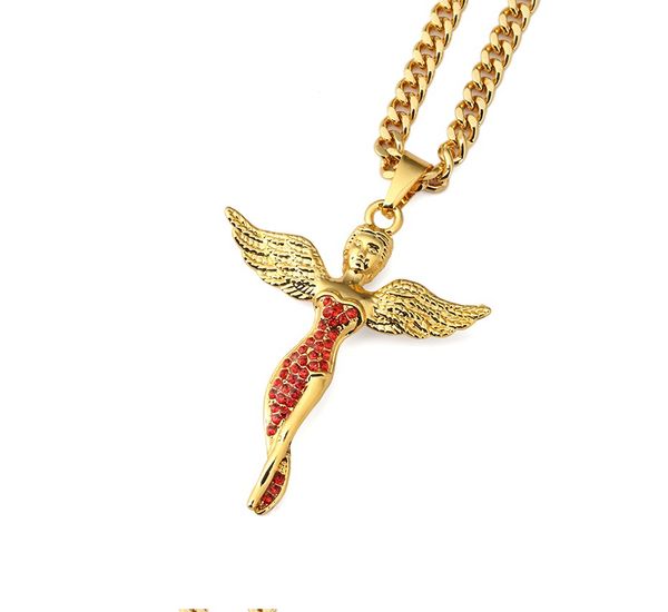 angel pendant necklace with red rhinestone creative gift boutique for men women hip hop jewelry with elegant gift box, Silver
angel pendant necklace with red rhinestone creative gift boutique for men women hip hop jewelry with elegant gift box, Silver