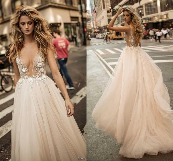 vestido de noiva 2017 berta bridal champagne long tulle summer prom dresses backless v-neck beads evening party gowns robe de soriee, Black
vestido de noiva 2017 berta bridal champagne long tulle summer prom dresses backless v-neck beads evening party gowns robe de soriee, Black