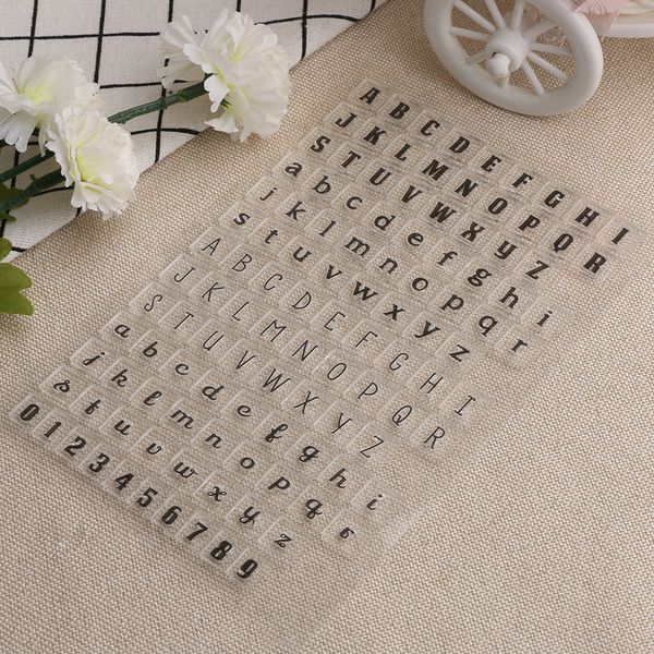Wholesale- New 1 Pc Alphabets Number Transparent Clear Silicone Stamps Diy Scrapbooking Card Making Scrapbooking Diy Tool