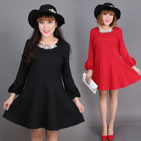 the new 2017 fertilizer plus-size women's spring fat mm long sleeve skirt teamed in han edition dress fat sister, White;black
the new 2017 fertilizer plus-size women's spring fat mm long sleeve skirt teamed in han edition dress fat sister, White;black