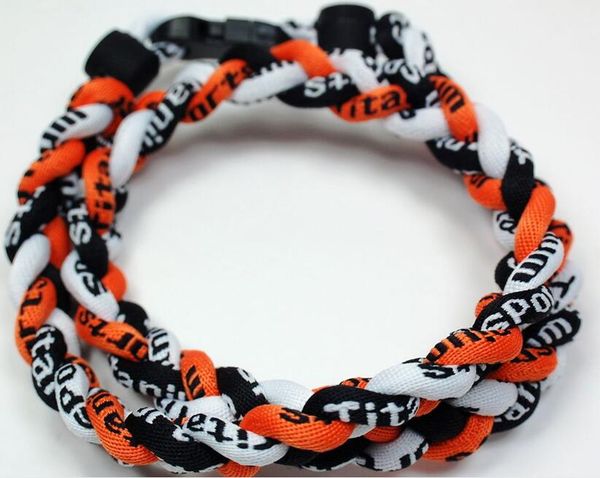 promotion baseball sports titanium 3 rope braided black white orange ge necklace rt058, Golden;silver
promotion baseball sports titanium 3 rope braided black white orange ge necklace rt058, Golden;silver