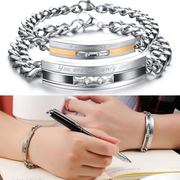 stainless steel couples bracelet heart shaped zircon cuff bracelets costume jewelry cross wrist bangle valentine's day gifts, Black
stainless steel couples bracelet heart shaped zircon cuff bracelets costume jewelry cross wrist bangle valentine's day gifts, Black