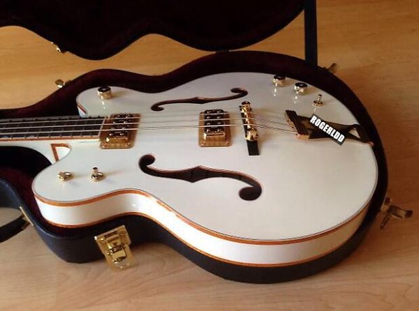 custom g6136lsb white falcon 4 strings jazz electric bass guitar ebony fingerboard gold sparkle body binding semi hollow body double f hole
custom g6136lsb white falcon 4 strings jazz electric bass guitar ebony fingerboard gold sparkle body binding semi hollow body double f hole