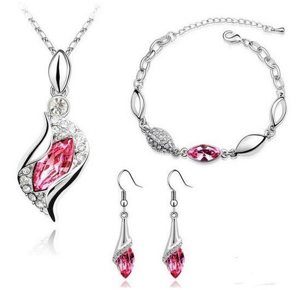 silver jewelry sets crystal earrings pendant necklaces bracelets set for women girl party gift fashion jewelry moq 20 sets shi, Black
silver jewelry sets crystal earrings pendant necklaces bracelets set for women girl party gift fashion jewelry moq 20 sets shi, Black