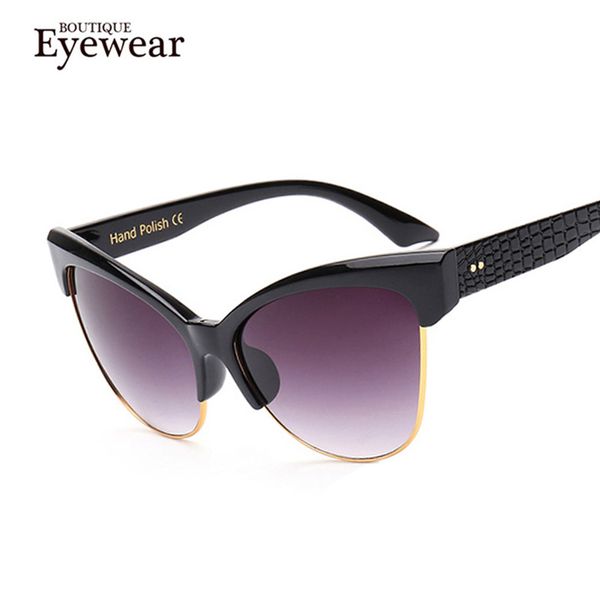 wholesale-boutique women essential metal semi-rimless cat eye sunglasses vintage brand designer glasses, White;black
wholesale-boutique women essential metal semi-rimless cat eye sunglasses vintage brand designer glasses, White;black