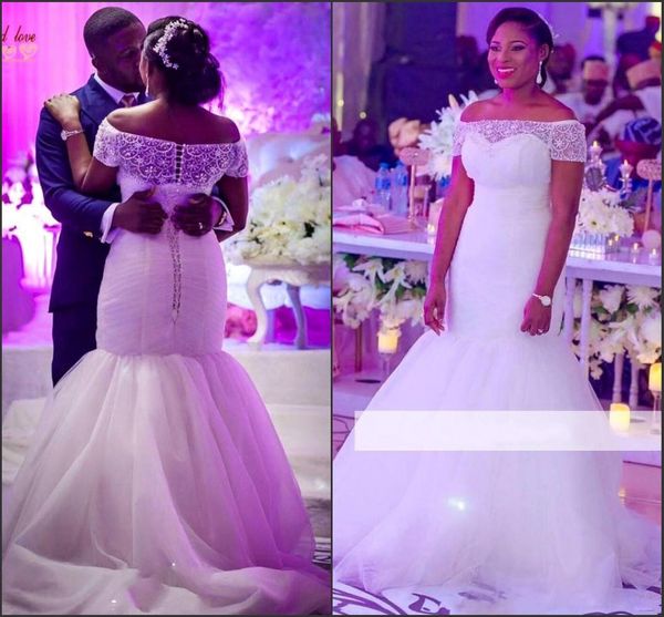 plus size mermaid wedding dresses 2018 new design off the shoulder with short sleeve corset back arabic bridal gowns ba6814, White
plus size mermaid wedding dresses 2018 new design off the shoulder with short sleeve corset back arabic bridal gowns ba6814, White