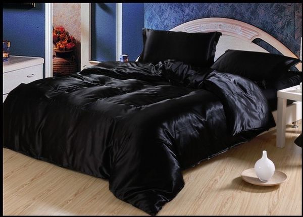wholesale- luxury black natural mulberry silk bedding set king size full twin duvet cover bed in a bag sheet solid color satin 4pcs
wholesale- luxury black natural mulberry silk bedding set king size full twin duvet cover bed in a bag sheet solid color satin 4pcs