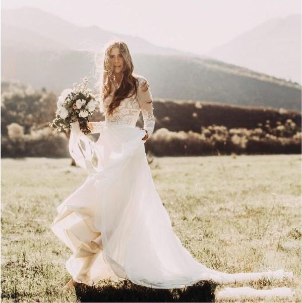 the 2017 bohemian country wedding dress with long-sleeve lace with long-sleeve lace and chiffon wedding dresses, White
the 2017 bohemian country wedding dress with long-sleeve lace with long-sleeve lace and chiffon wedding dresses, White