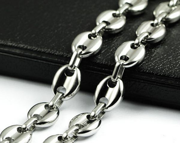 fashion men's holiday gifts pure stainless steel necklace coffee bean design chain link high polished gold tone for jewelry 10mm 18 -32, Silver
fashion men's holiday gifts pure stainless steel necklace coffee bean design chain link high polished gold tone for jewelry 10mm 18 -32, Silver
