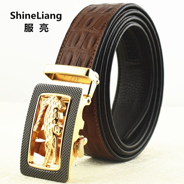 Wholesale- 2017 Men's automatic belt Crocodile logo Buckle High quality alloy Lines Leather body Width 3.5CM Designers Fashion
Wholesale- 2017 Men's automatic belt Crocodile logo Buckle High quality alloy Lines Leather body Width 3.5CM Designers Fashion