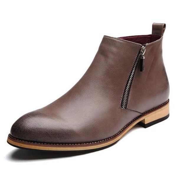 men boots 2017 fashion pointed toe ankle boots winter casual men genuine leather boots man flat shoes size 38-43, Black
men boots 2017 fashion pointed toe ankle boots winter casual men genuine leather boots man flat shoes size 38-43, Black