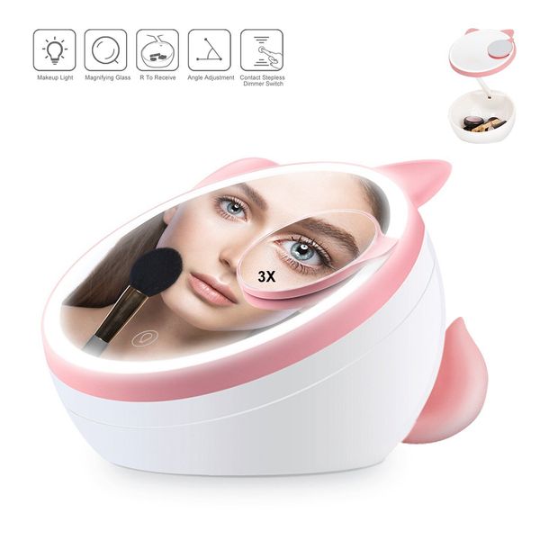 makeup mirror light cute fox rechargeable led lighted with organizer and magnifying,touch screen vanity mirror lights,pink
makeup mirror light cute fox rechargeable led lighted with organizer and magnifying,touch screen vanity mirror lights,pink