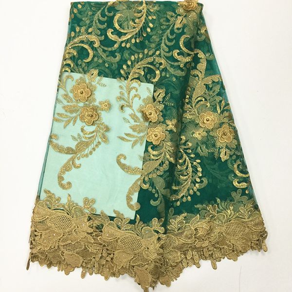 5 yards/pc green french net lace fabric with gold embroidery and beads african mesh lace for dress bn67-6
5 yards/pc green french net lace fabric with gold embroidery and beads african mesh lace for dress bn67-6