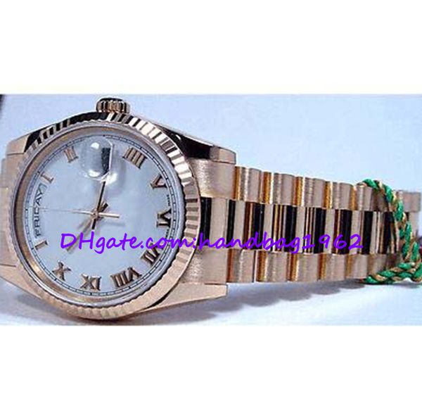 original box certificate 18kt rose gold president white roman 118235, Slivery;brown
original box certificate 18kt rose gold president white roman 118235, Slivery;brown