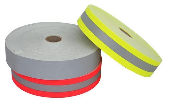 

5cm traffic signal flame retardant cotton rescue fire fighting fluorescent reflective ribbon warning safety tape thermostability clothing we