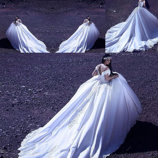 amazing white long train wedding dresses 2018 off the shoulder lace appliques bridal gowns lace up low back beach wedding vestidos
amazing white long train wedding dresses 2018 off the shoulder lace appliques bridal gowns lace up low back beach wedding vestidos