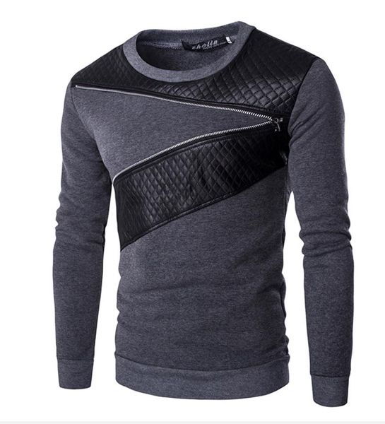 quilting hoodie men 2021 patchwork pu leather zipper design solid color pullover mens hoodies o neck fashion brief style, Black
quilting hoodie men 2021 patchwork pu leather zipper design solid color pullover mens hoodies o neck fashion brief style, Black