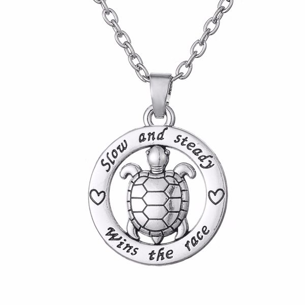 wholesale-slow and steady wins the race turtle animal antique silver plated necklace
wholesale-slow and steady wins the race turtle animal antique silver plated necklace
