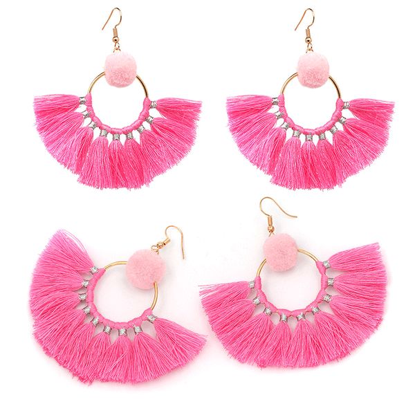 circle tassel earrings c-shaped semi-round tassel ear studs drop dangle eardrop pompoms jewelry gift for women 5 styles d38l, Silver
circle tassel earrings c-shaped semi-round tassel ear studs drop dangle eardrop pompoms jewelry gift for women 5 styles d38l, Silver