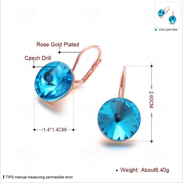 2017 new fashion jewelry fashion sale crystals from swarovski colorful earring with color gold plated charm for women, White
2017 new fashion jewelry fashion sale crystals from swarovski colorful earring with color gold plated charm for women, White
