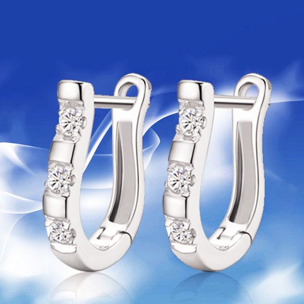 new fashion women sterling silver jewelry white gemstone stud hoop earrings woman girlfriend gift high quality 
new fashion women sterling silver jewelry white gemstone stud hoop earrings woman girlfriend gift high quality